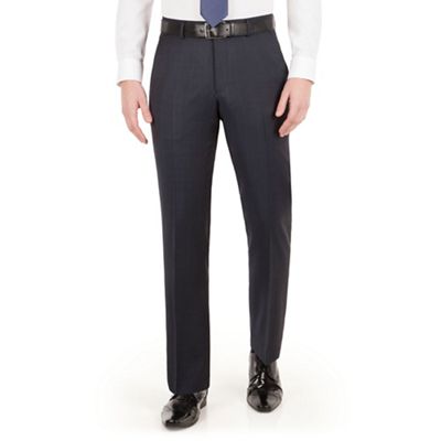 J by Jasper Conran J by Jasper Conran Blue windowpane check flat front tailored fit luxury suit trouser